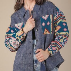 New Blue Western Shacket